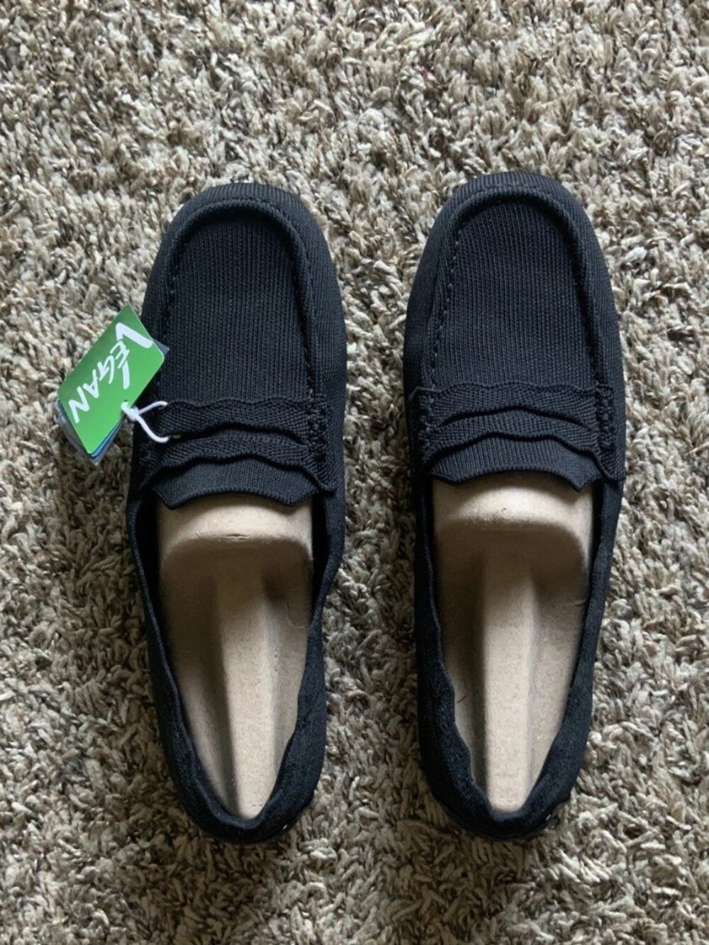 Skechers Women's Cleo Driver Shoes Knit Penny Loafers Power Couples Black 9 NEW